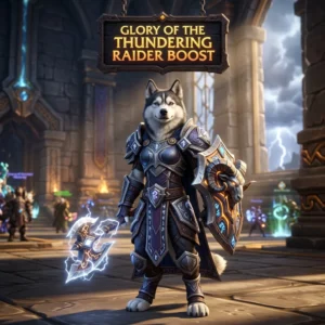 Promotional image representing the Glory of the Thundering Raider Boost service