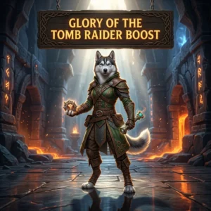 Promotional image identifying the Glory of the Tomb Raider Boost product and service