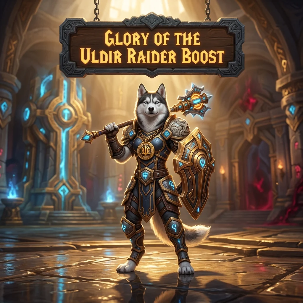 Promotional image representing the Glory of the Uldir Raider Boost service and its related product offering