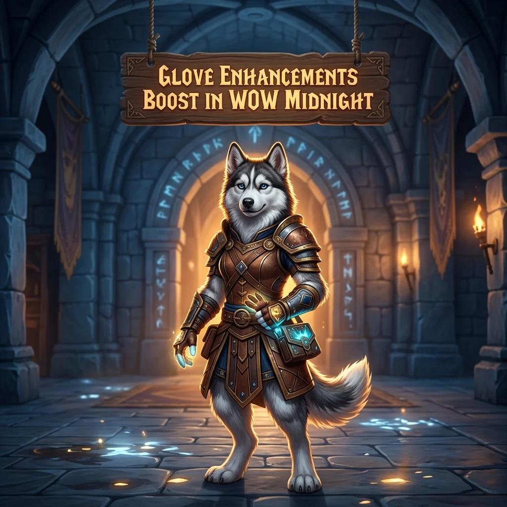 Promotional image for the Glove Enhancements Boost service in WoW Midnight.