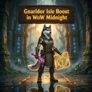 Promotional image representing the Gnarldor Isle Boost service in WoW Midnight.