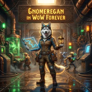 Promotional image for the Gnomeregan Boost service in WoW Forever, identifying the product for players seeking this specific boost