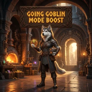 Promotional image representing the Going Goblin Mode Boost service and its product offering.