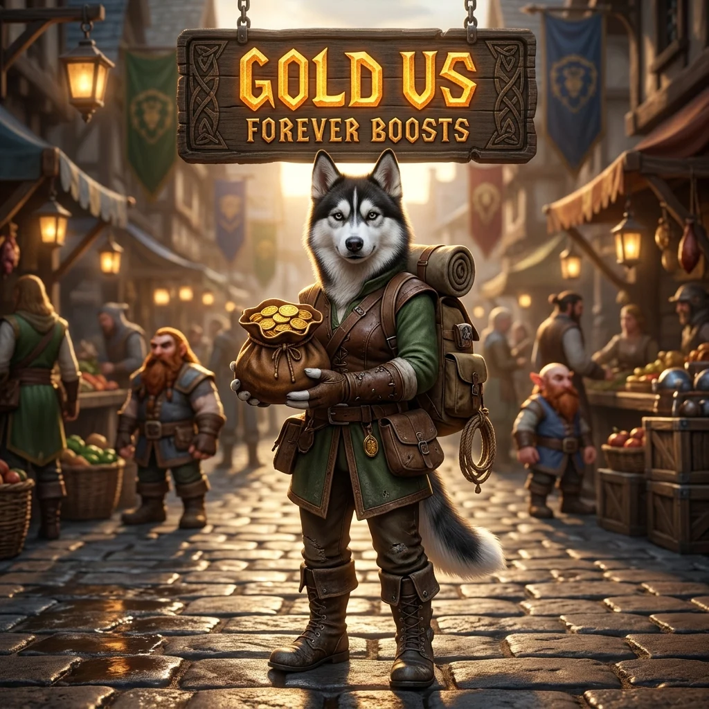 Promotional image representing the Gold (US) Boost in WoW Forever service for a WoW Forever gold boost in the US region.