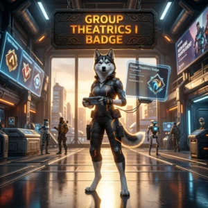 Promotional image for Group Theatrics I Badge Boost in Apex Legends, a service focused on this specific Apex Legends badge.