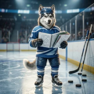 Ilustración temática de NHL para presentar guías gratuitas sobre hockey