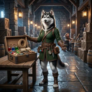 Illustrazione di una cassa di rifornimento in un'ambientazione fantasy di gioco