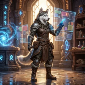Illustrazione fantasy dedicata alla guida per aggiornare e organizzare l’interfaccia di gioco