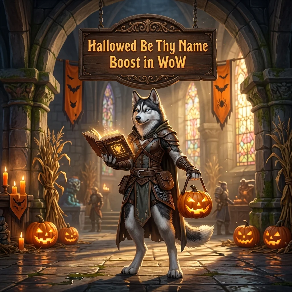 Promotional image for the Hallowed Be Thy Name Boost in WoW service in World of Warcraft