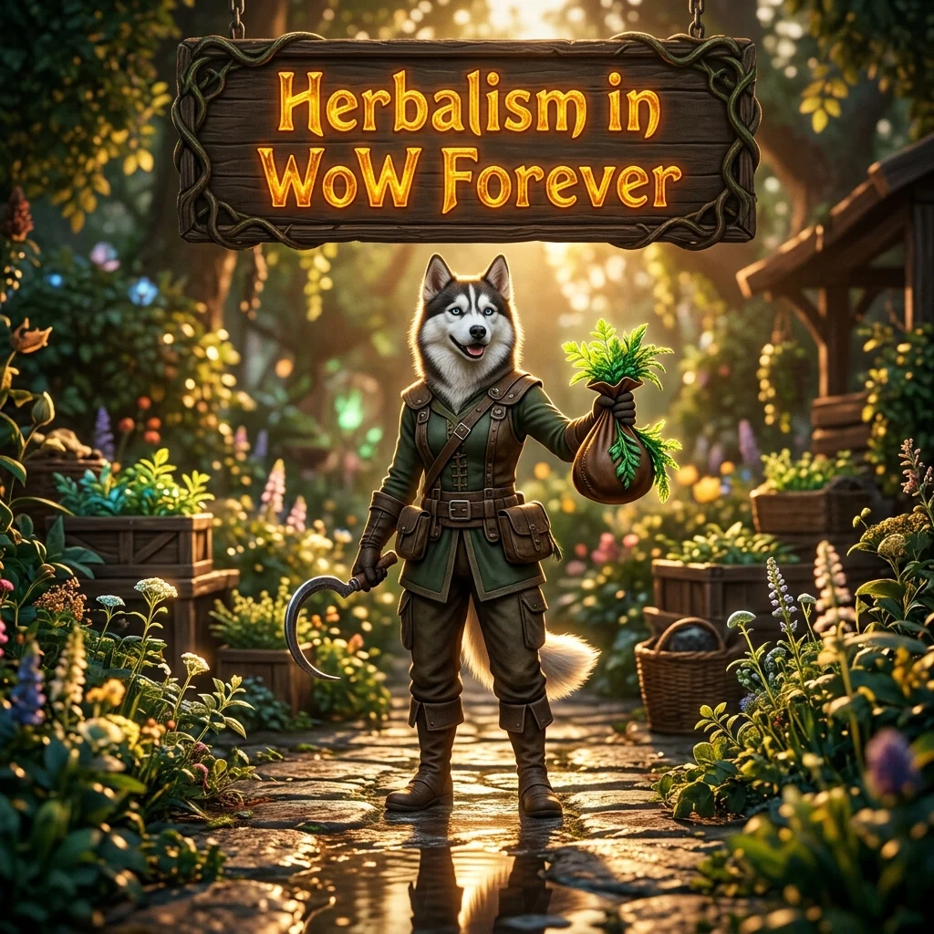 Promotional image representing the Herbalism Boost service in the WoW Forever game