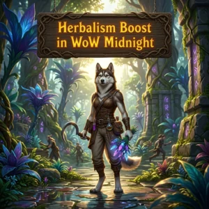 Promotional image representing the Herbalism Boost in WoW Midnight service