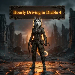 Promotional image representing the Hourly Driving Boost in Diablo 4 service for hourly gameplay assistance.