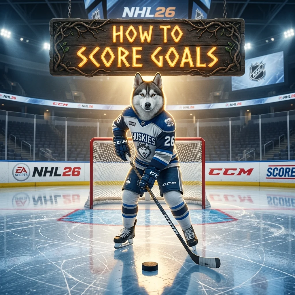Promotional image representing How to Score Goals in NHL 26 and its focus on scoring goals in NHL 26.
