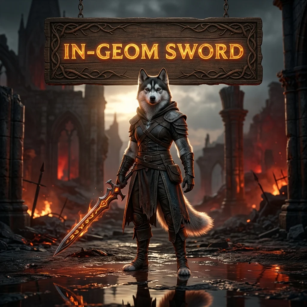 Promotional image representing In-Geom Sword Boost in Diablo 4 and its focus on the In-Geom sword service.