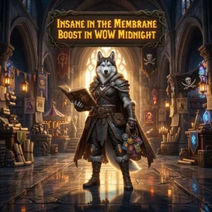 Promotional image for the Insane in the Membrane Boost service in World of Warcraft: Midnight.