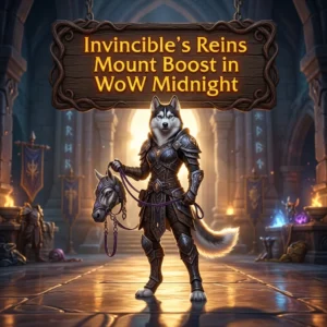 Promotional image for the Invincible’s Reins Mount Boost service in WoW Midnight.