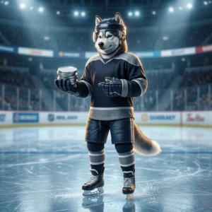 NHL 26 monetų įsigijimo iliustracija su ledo ritulio tematikos vaizdu be matomo teksto