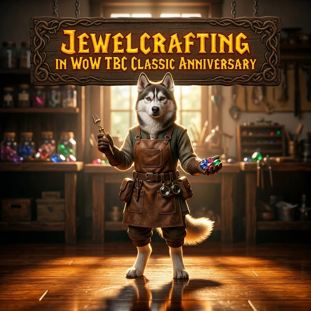 Promotional image for Jewelcrafting Gems Boost in WoW TBC Classic Anniversary, representing the game service focused on jewelcrafting gems progression.