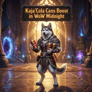 Promotional image representing Kaja’Cola Cans Boost in WoW Midnight for World of Warcraft: Midnight.