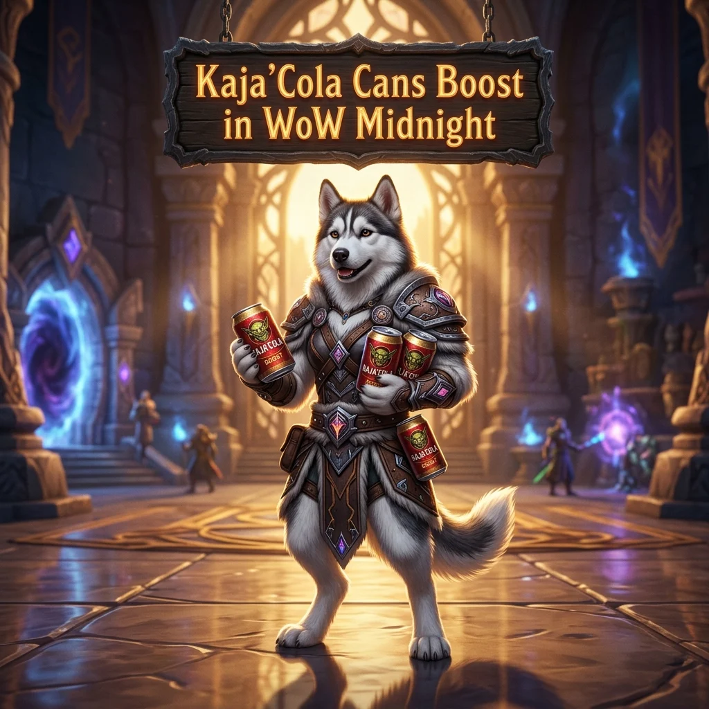 Promotional image representing Kaja’Cola Cans Boost in WoW Midnight for World of Warcraft: Midnight.