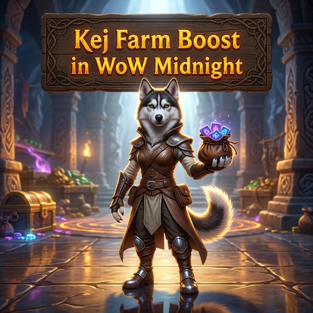 Promotional image for the Kej Farm Boost in WoW Midnight service and product