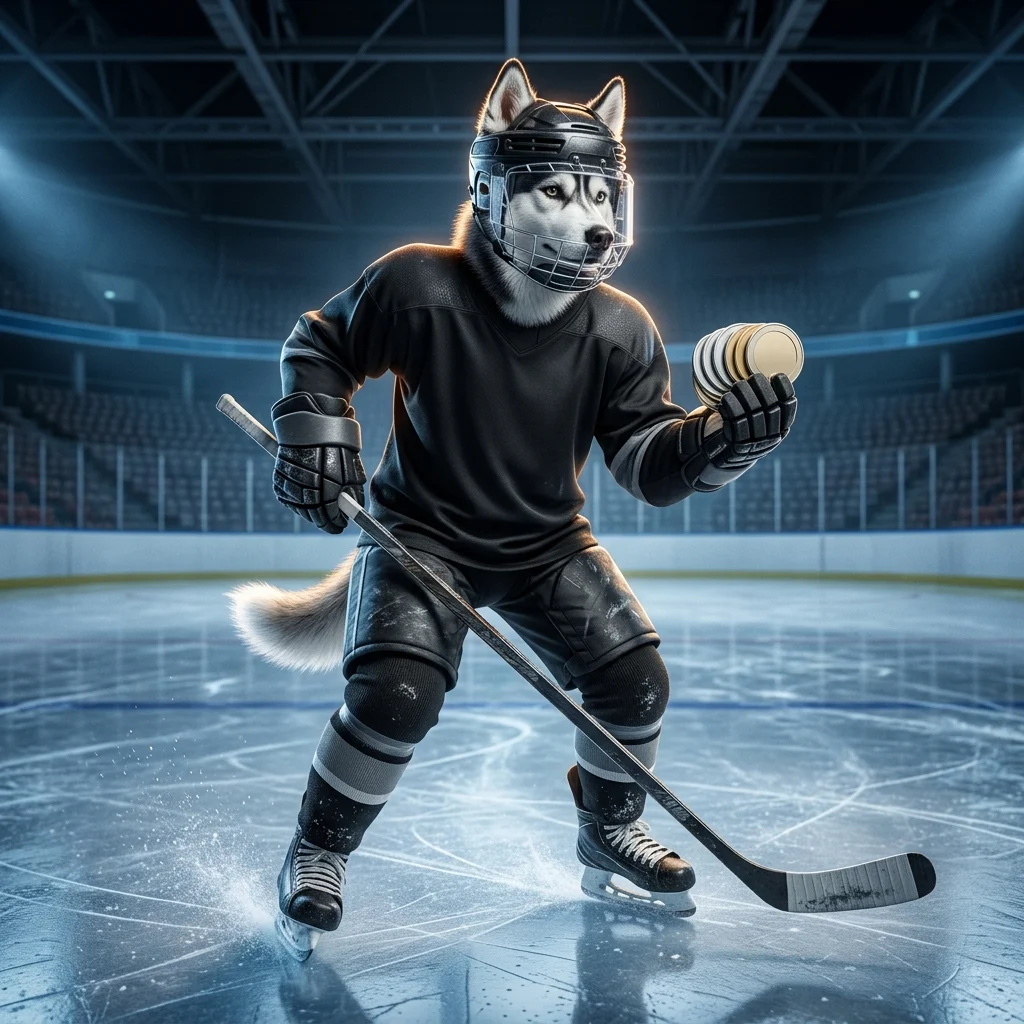 Illustration med NHL 26-mynt för användning i en digital hockeyupplevelse.