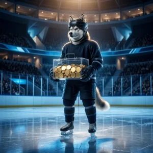 Grafika promocyjna związana z zakupem monet do gry NHL 26, bez czytelnego tekstu.