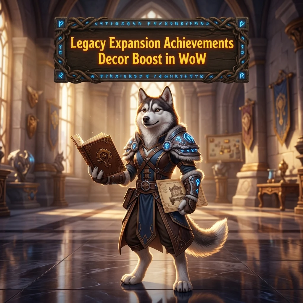 Promotional image for the Legacy Expansion Achievements Decor Boost in WoW service.