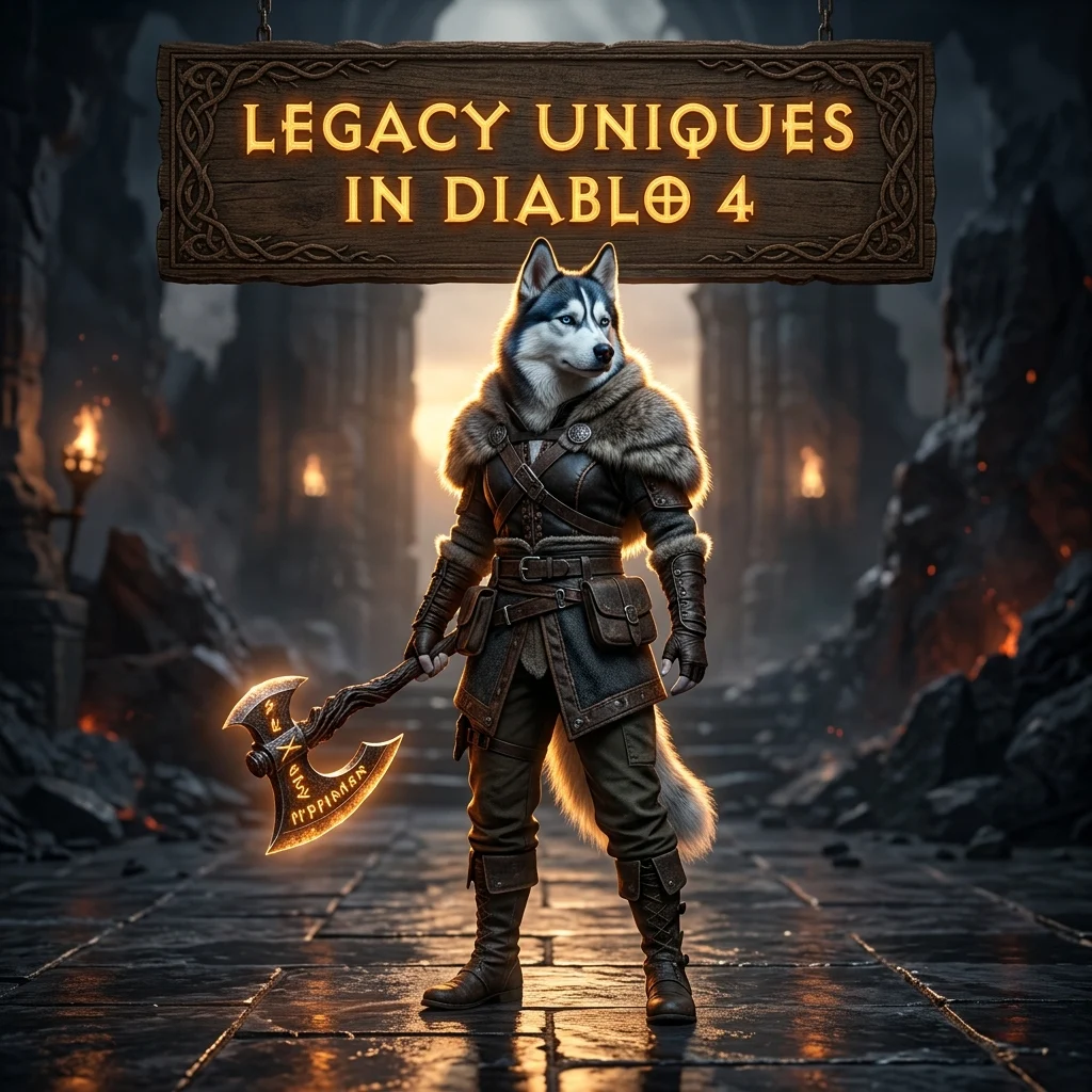 Promotional image representing the Legacy Uniques Boost service in Diablo 4.