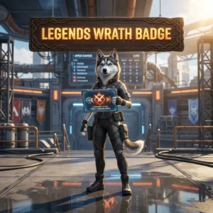 Promotional image for Legends Wrath Badge Boost in Apex Legends, representing a service focused on the Wrath badge.