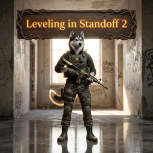 Promotional image for Level Boost in Standoff 2, showing the service used to increase player level progress in the game.