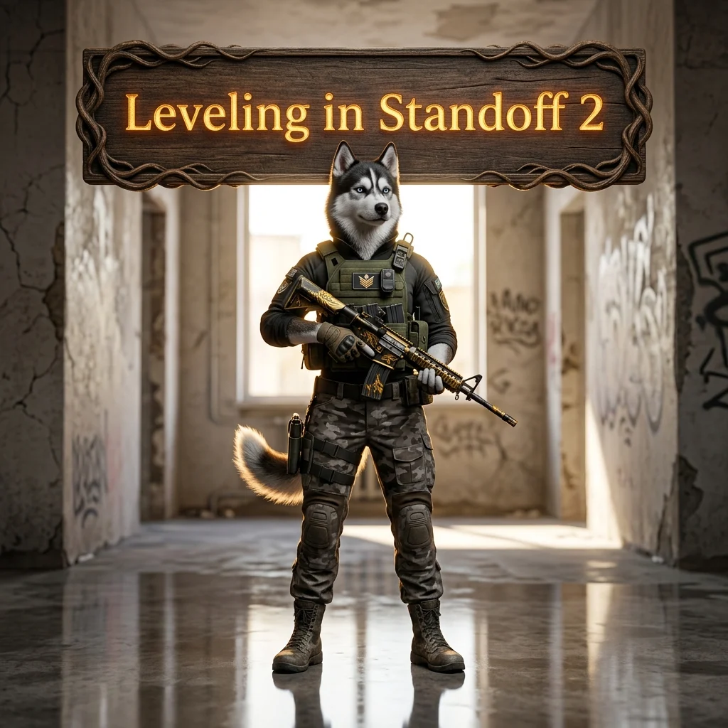 Promotional image for Level Boost in Standoff 2, showing the service used to increase player level progress in the game.