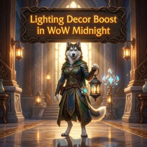 Promotional image representing Lighting Decor Boost in WoW Midnight, focused on the Lighting Decor Boost service.