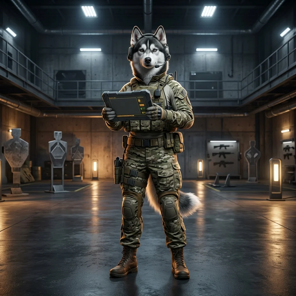 Ilustrācija par līmeņa celšanas pakalpojumu spēlē Wardogs bez redzama teksta vai zīmēm