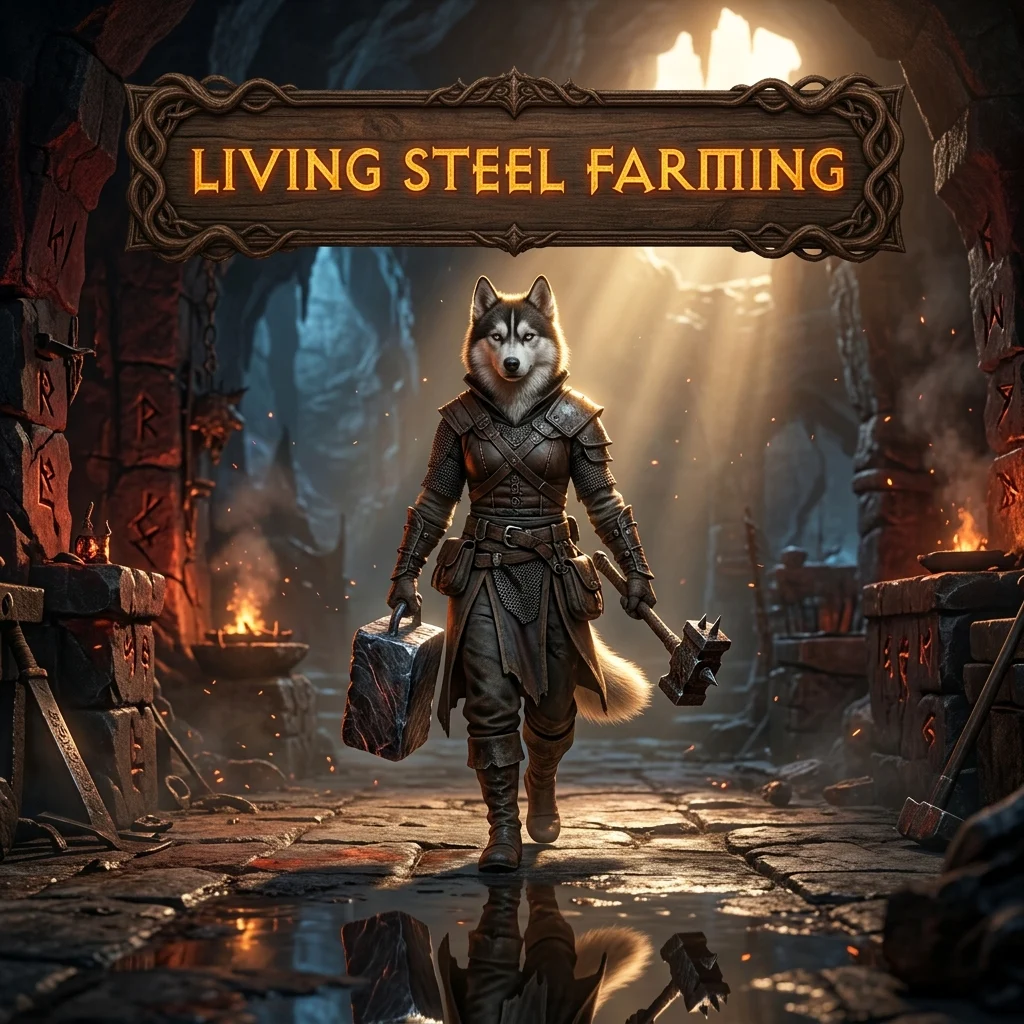 Promotional image for a Living Steel Farming Boost service in Diablo 4