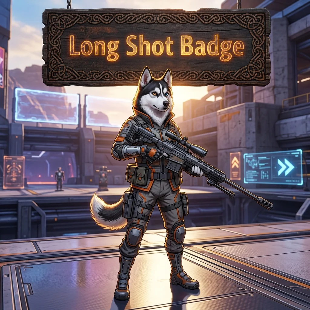 Promotional image for the Long Shot Badge Boost service in Apex Legends