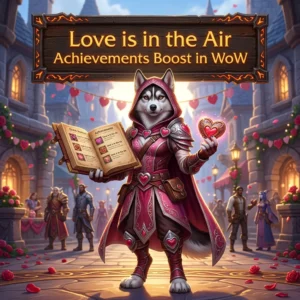 Promotional image for the Love is in the Air Achievements Boost in WoW service