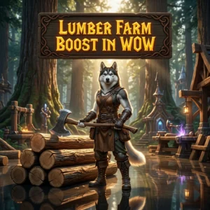 Promotional image for Lumber Farm Boost in WoW, a service focused on farming lumber in World of Warcraft