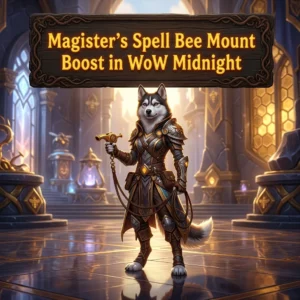Promotional image for the Magister’s Spell Bee Mount Boost service in WoW Midnight
