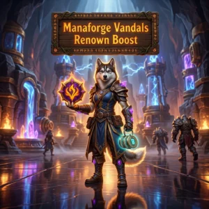 Promotional image for the Manaforge Vandals Renown Boost service