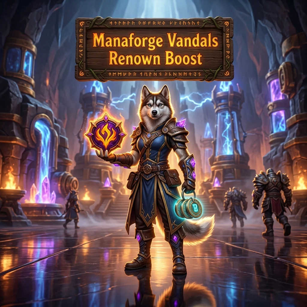 Promotional image for the Manaforge Vandals Renown Boost service