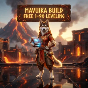 Promotional image for the Mavuika Build Free 1–90 Leveling Boost service in Genshin Impact.