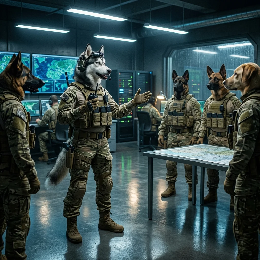 Ilustrasi bertema perekrutan booster dalam permainan Wardogs tanpa teks yang terbaca.