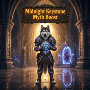 Promotional image for Midnight Keystone Myth Boost, identifying the product associated with the Myth Boost offering.