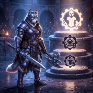 Illustration til en rangliste over Solo Shuffle i Midnight sæson 2 af World of Warcraft uden læsbar tekst eller skilte