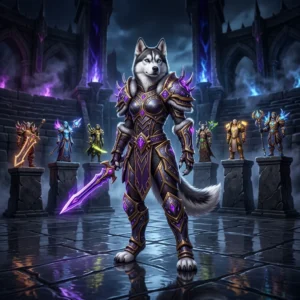 Fantasyillustration som representerar en Solo Shuffle-tierlista i World of Warcraft under Midnight säsong 2.