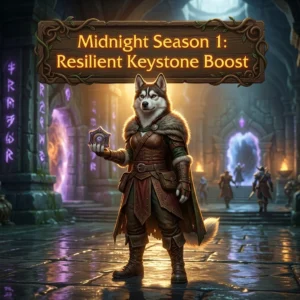 Promotional image representing the Midnight Season 1: Resilient Keystone Boost service