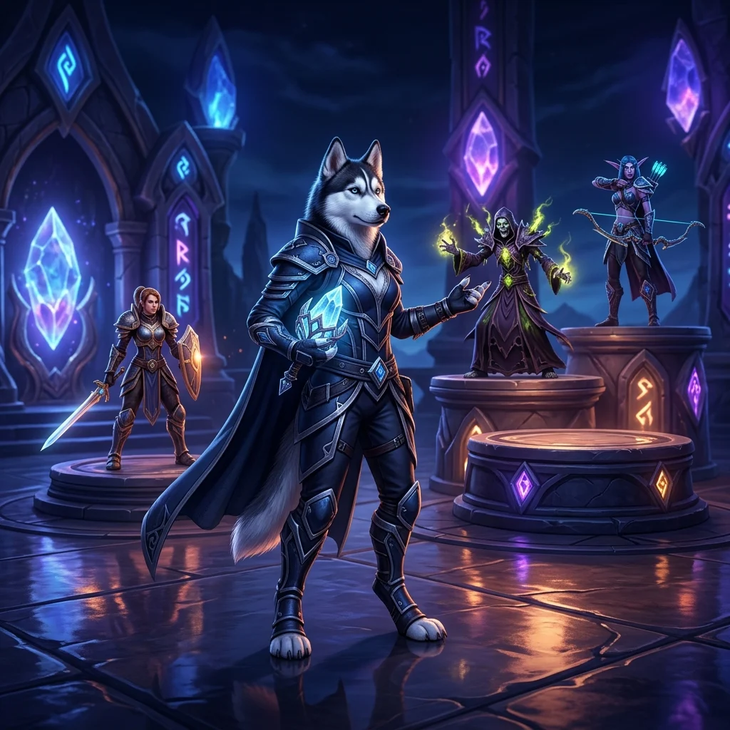 Fantasyillustratie voor een gids over de Solo Shuffle-tierlijst van Midnight Seizoen 2 in World of Warcraft