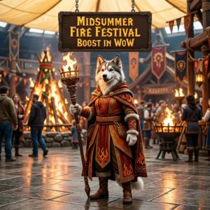 Promotional image representing the Midsummer Fire Festival Boost in WoW service