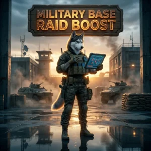Promotional image for the Military Base Raid Boost service in Active Matter.